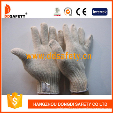 7 Gauge 4 hilo de algodón natural de poliéster de punto de trabajo guantes de seguridad Dck704